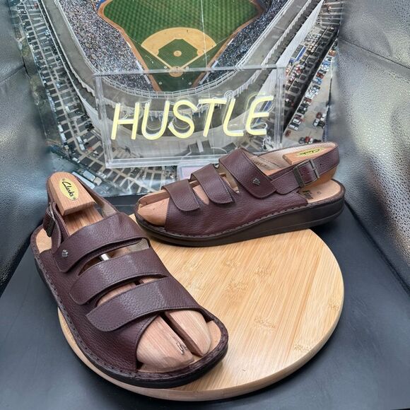 Finn Comfort Sylt Sandals Men 45 Leather Triple Strap Slingback Made in Germany main image 2
